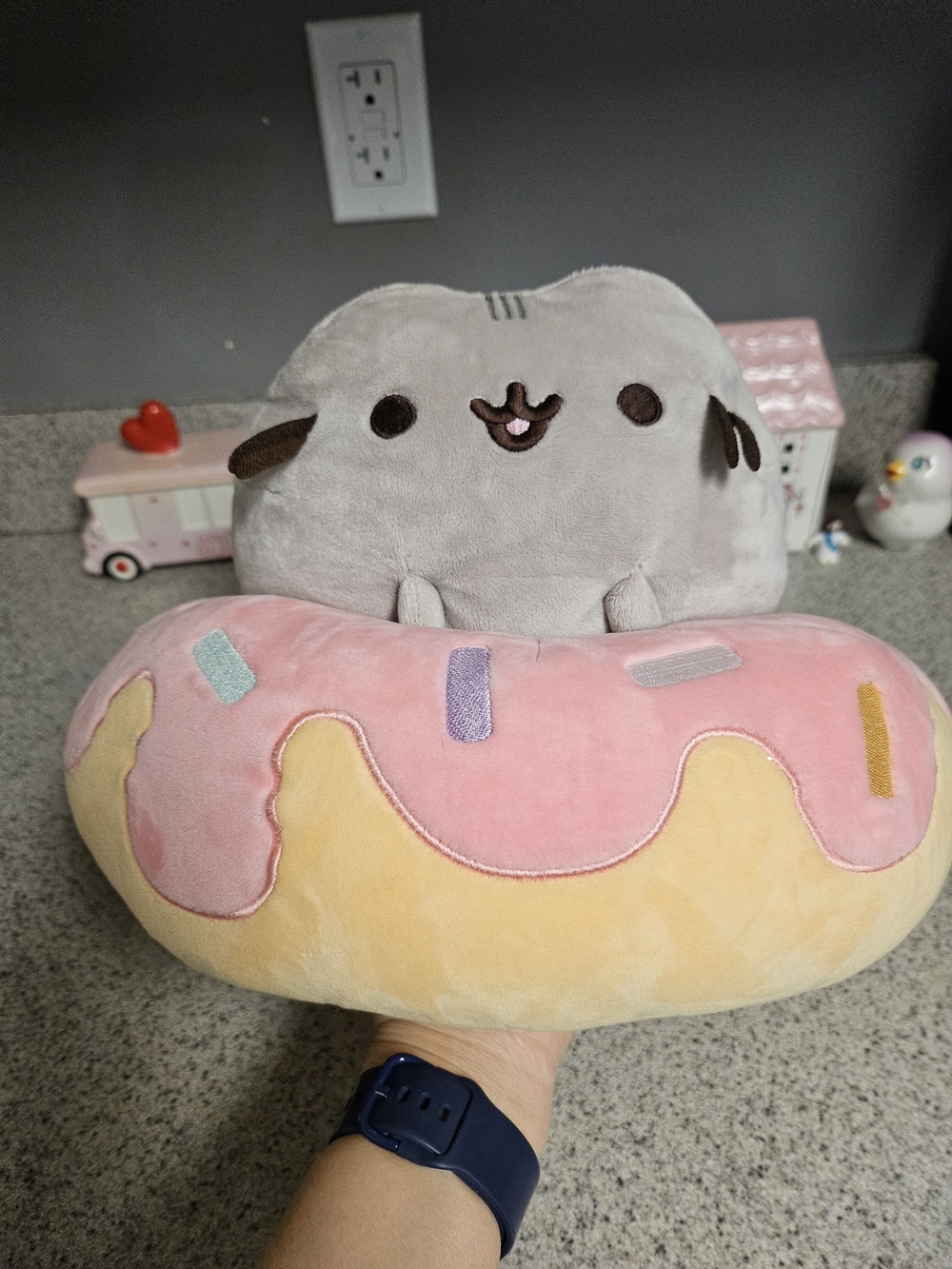 Pusheen Plush Donut Cushion - Pink Frosting - Picture 5 of 14